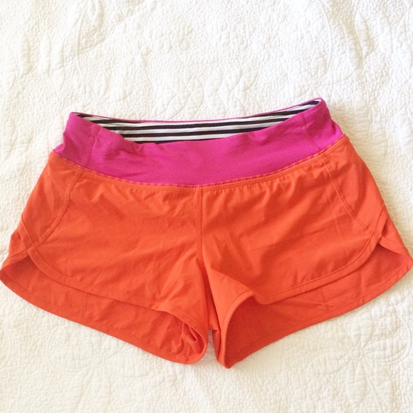 lululemon athletica Pants - Lululemon Orange Pink Seawheeze Speed Shorts